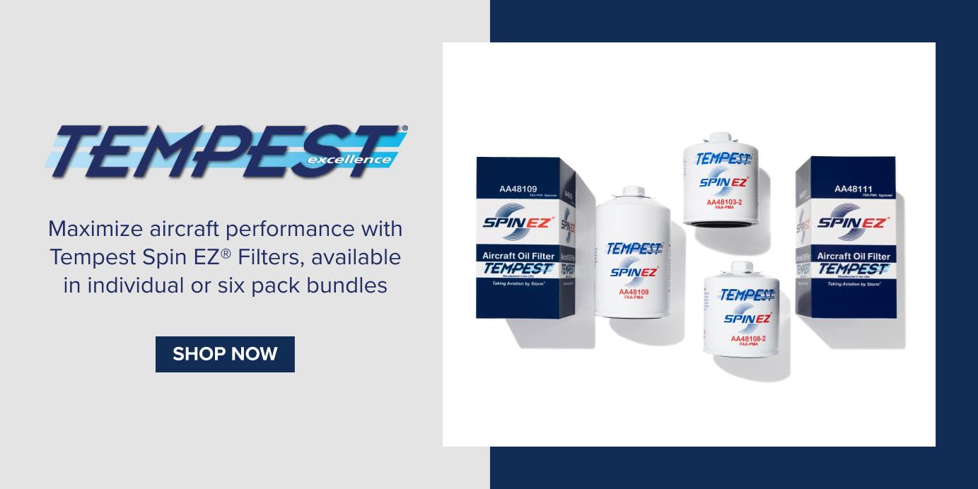 Maximize aircraft performance with Tempest Spin Ez Filters, availble Indvidual or six pack bundles. 