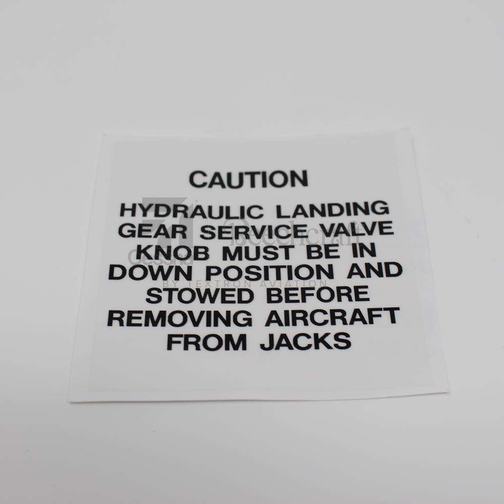 PLACARD- INSTR HYDRAULIC LDG