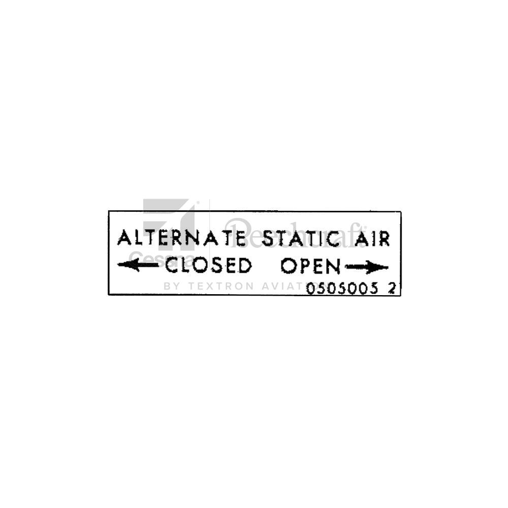 0505005-2 | Cessna Alternate Static Source Placard