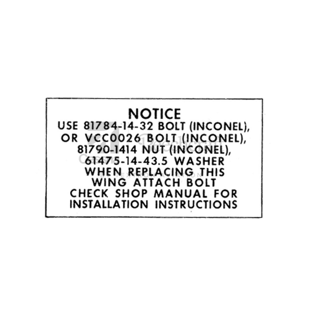 90-110028-1 | Wing Attach Bolt Instructions Decal