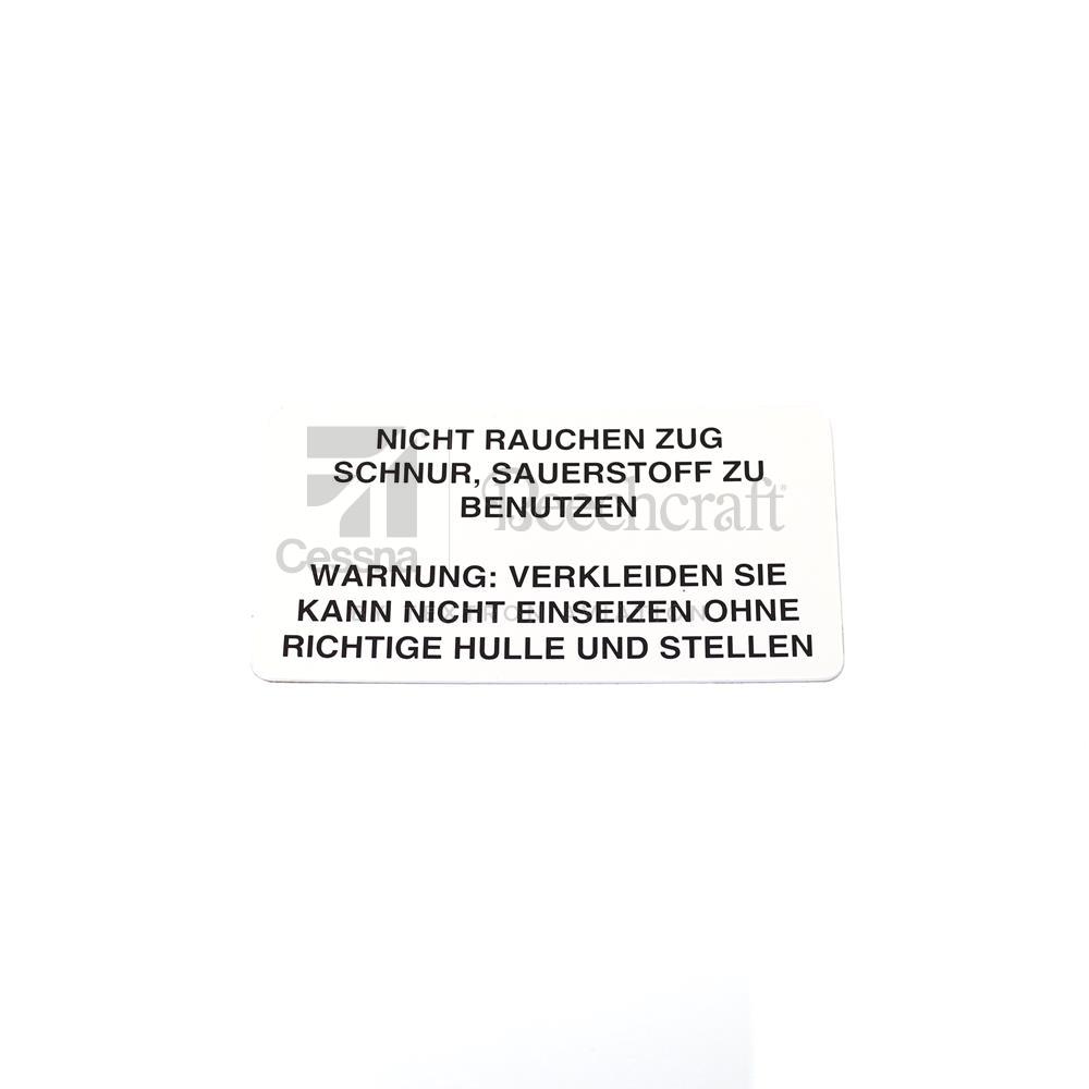 002-380002-0039|PLACARD-CABIN OXYGEN