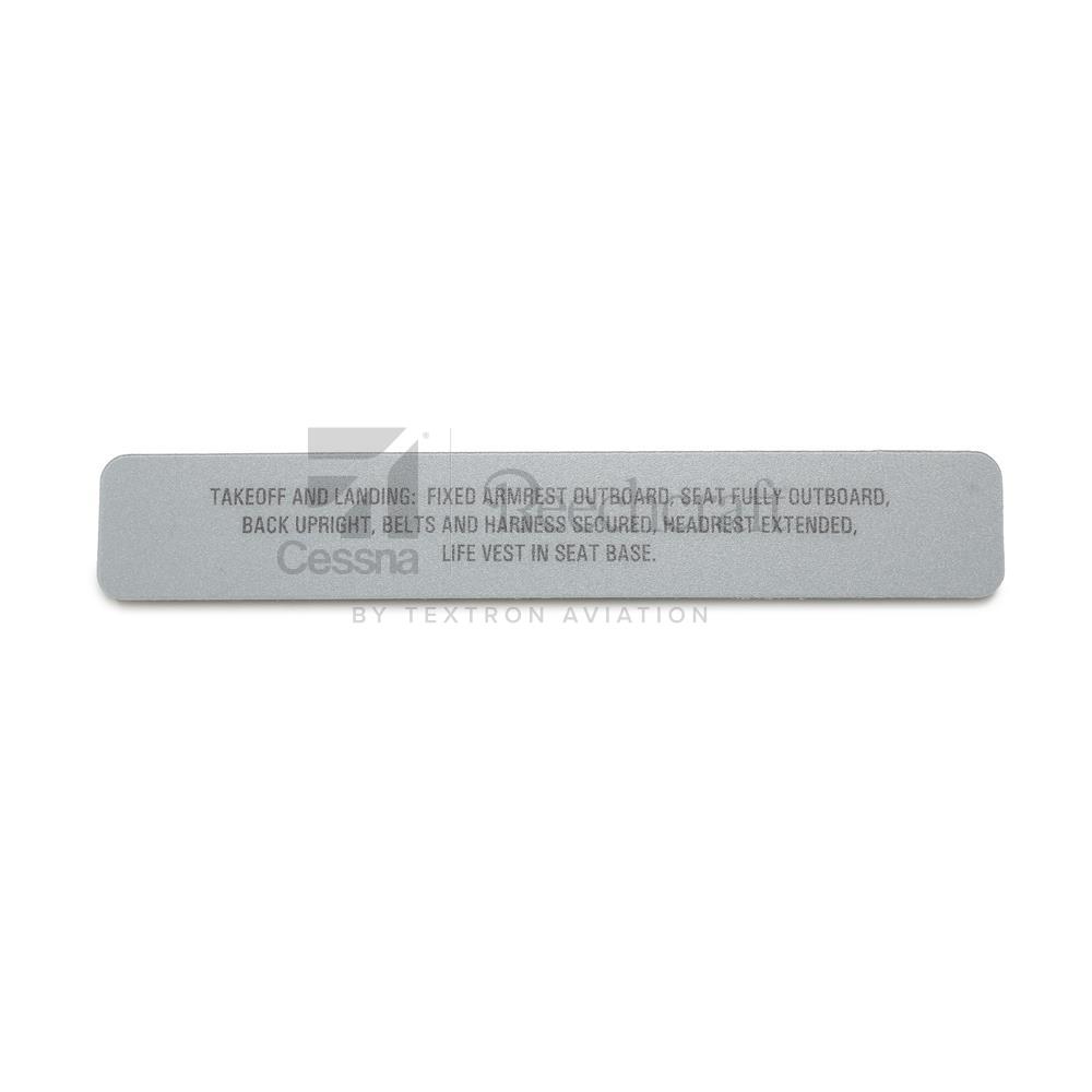 4616007-203|PLACARD PASSENGER SEAT INSTRUT