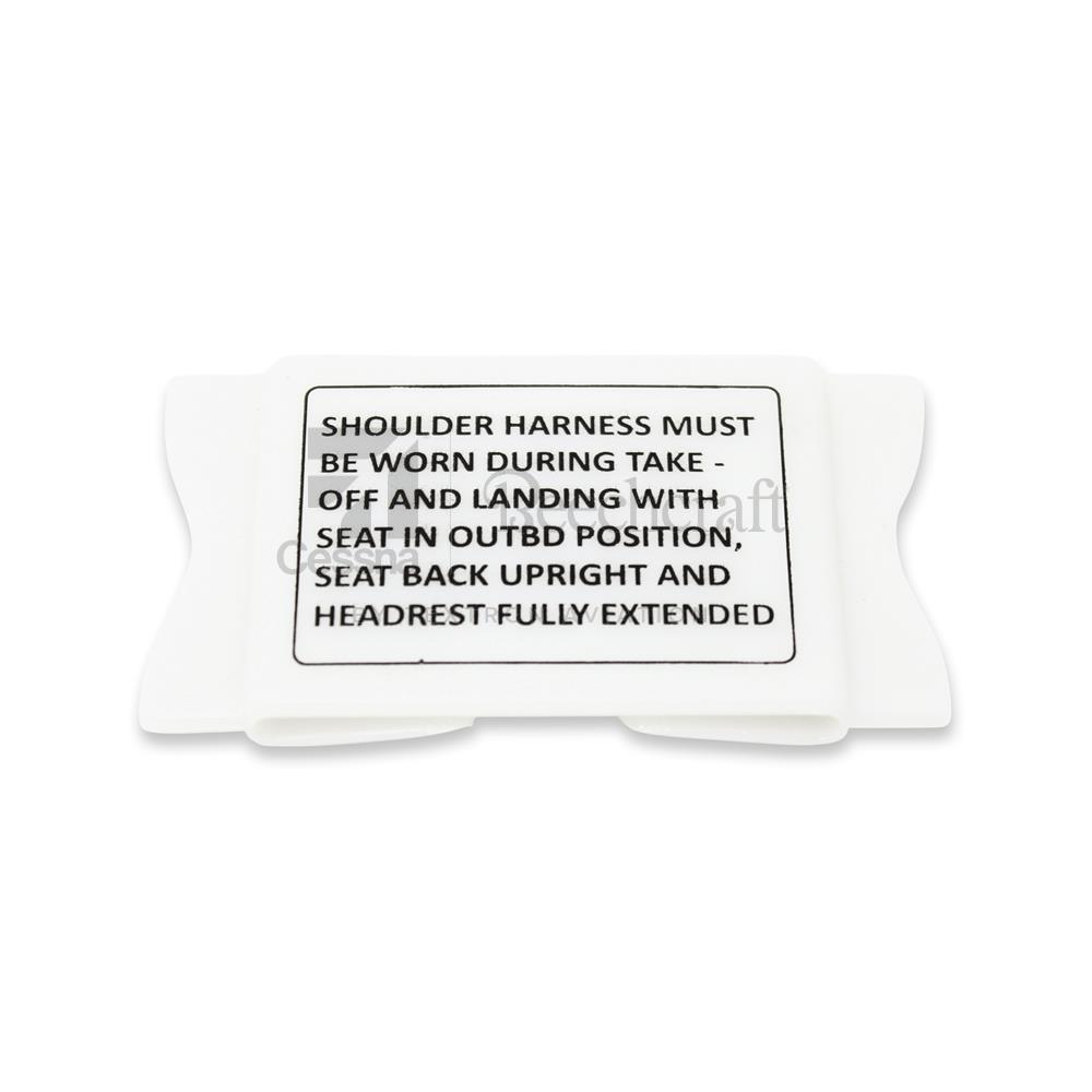 101-384083-1 | Shoulder Harness Instruction Plate for Beechcraft King Air