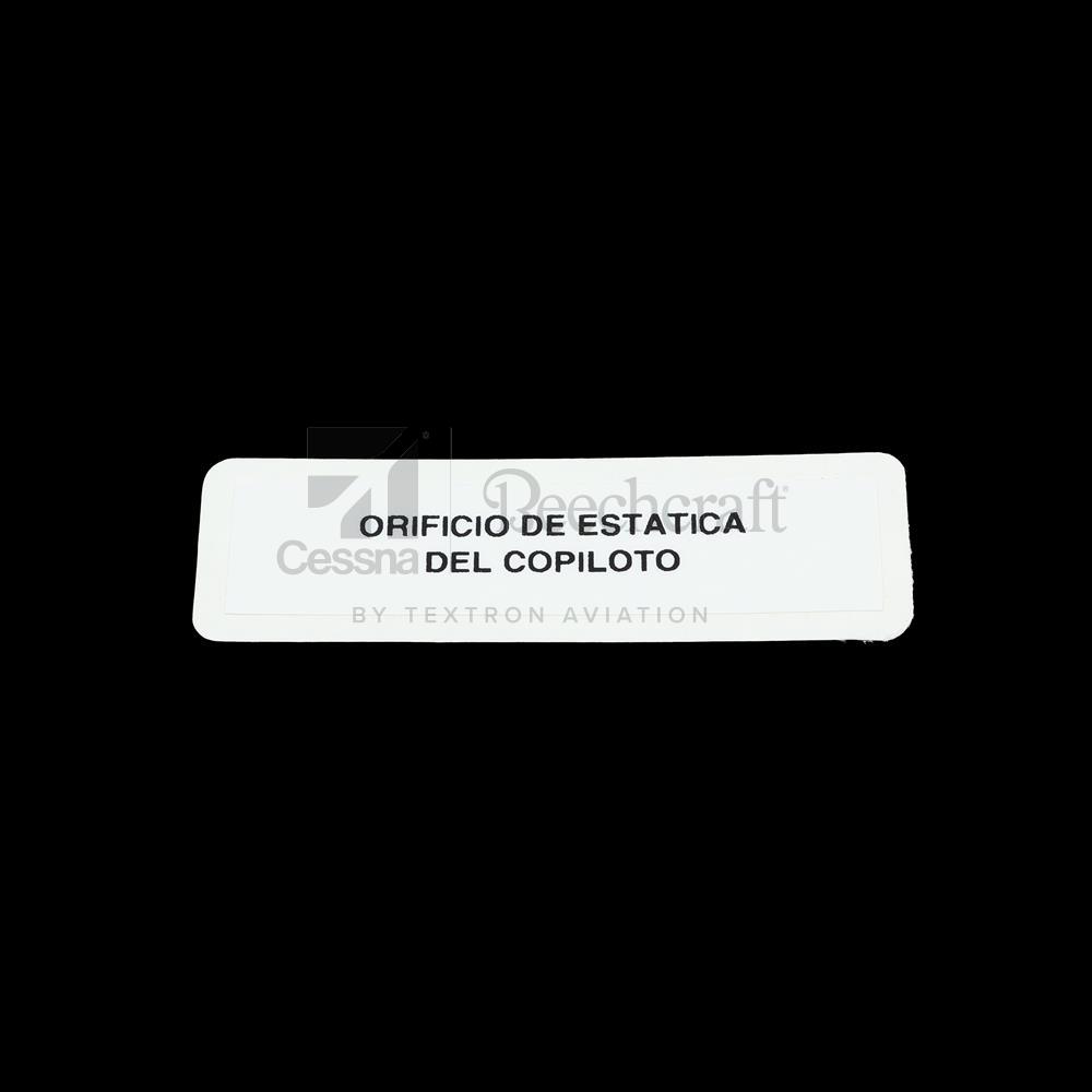 6391200-18|PLACARD-COPILOT STATIC