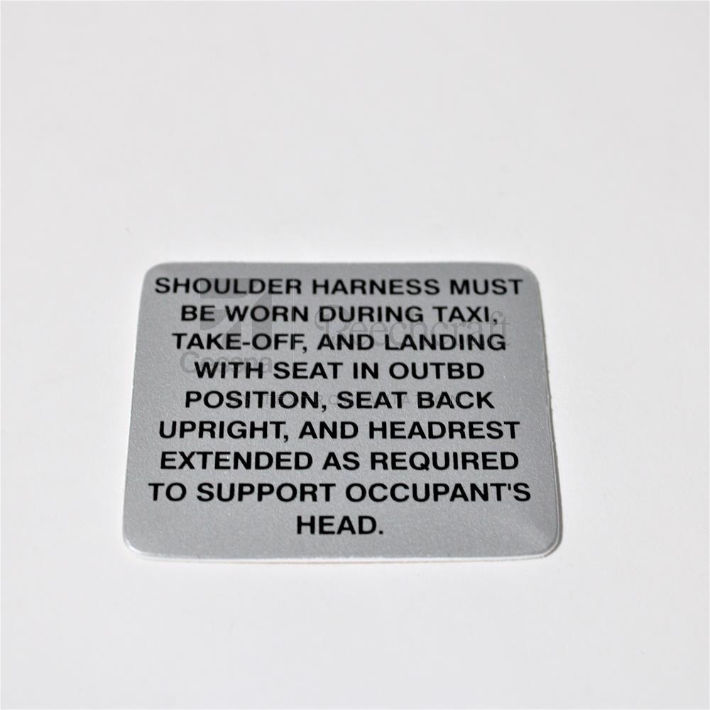 500-U1|PLACARD-SHOLDER HARNESS INSTRU
