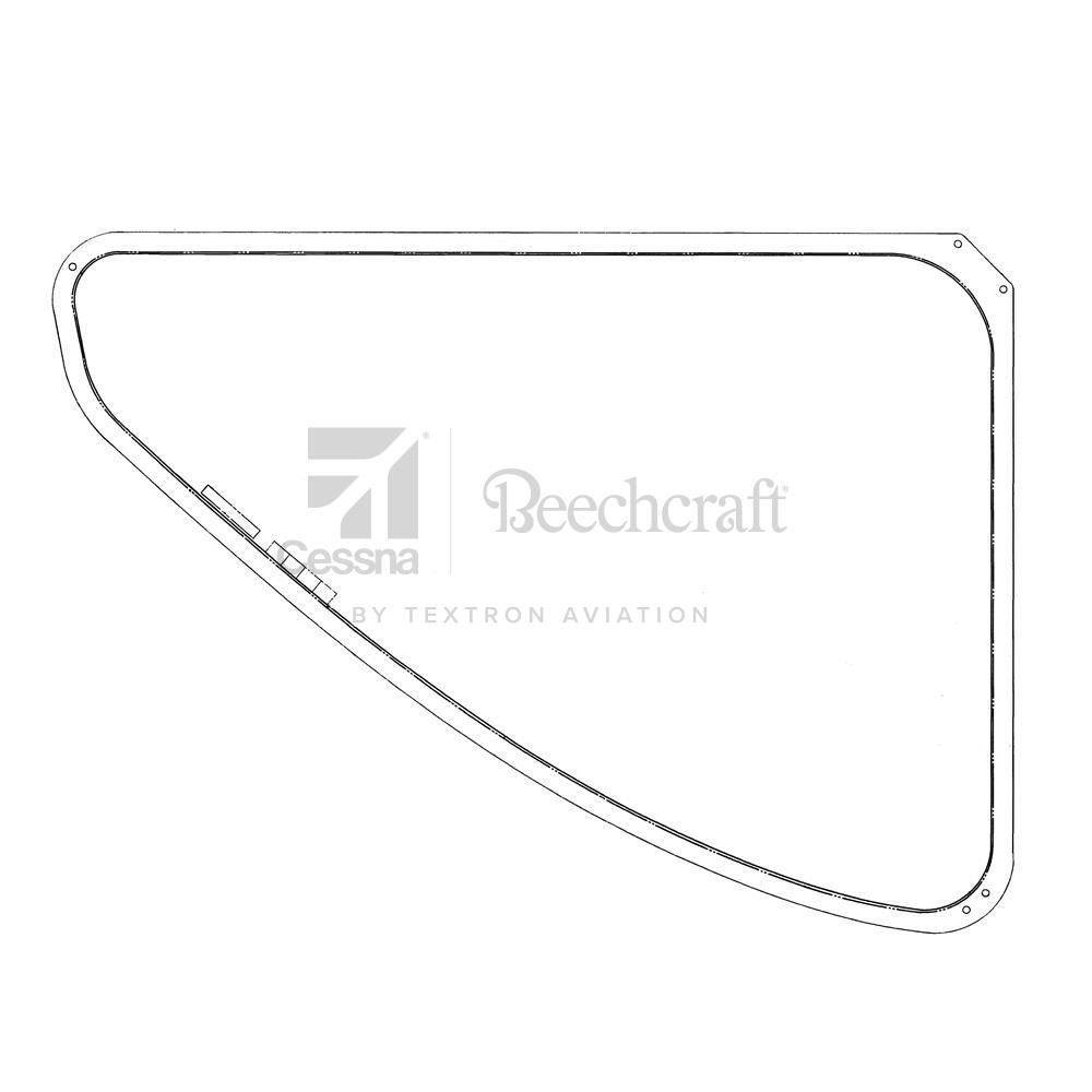 45AS31001-024 | Beechjet Copilot Heated Windshield Assembly, Right