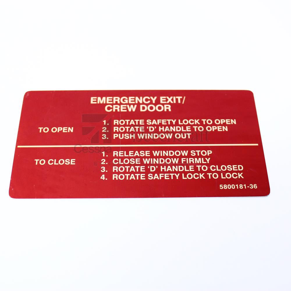 5800181-36|PLA-EMER EXIT/CREWD