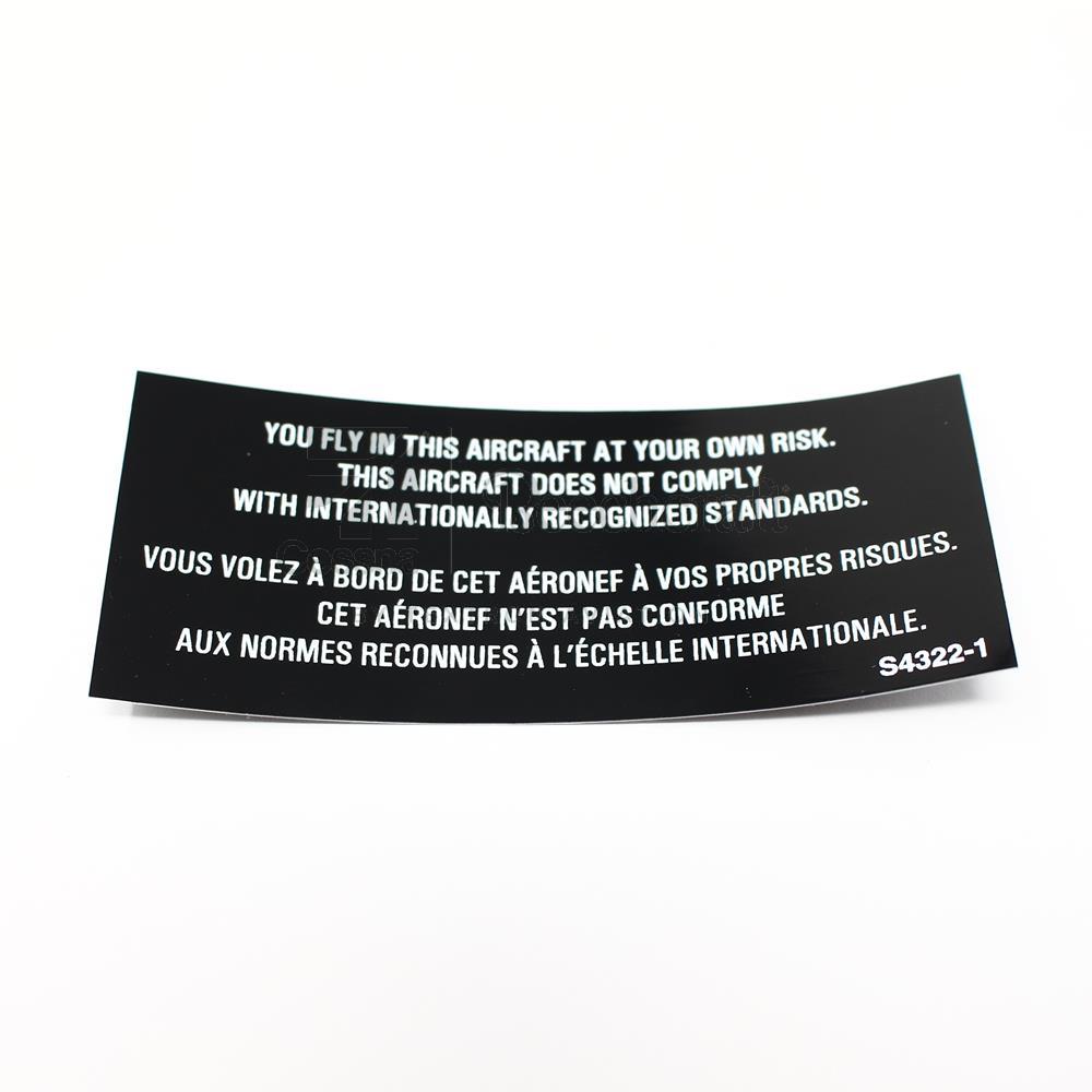S4322-1|PLACARD, CANADIAN LIMITATIONS