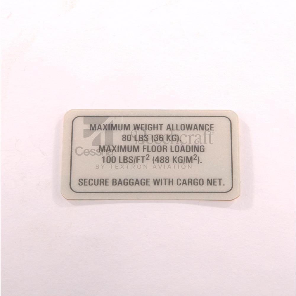 PLACARD CARGO NET INST