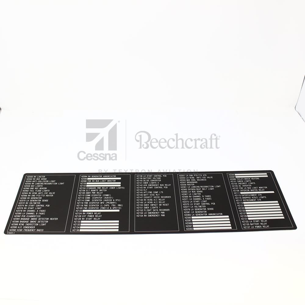 9190228-3|J-BOX PLACARD - FRONT