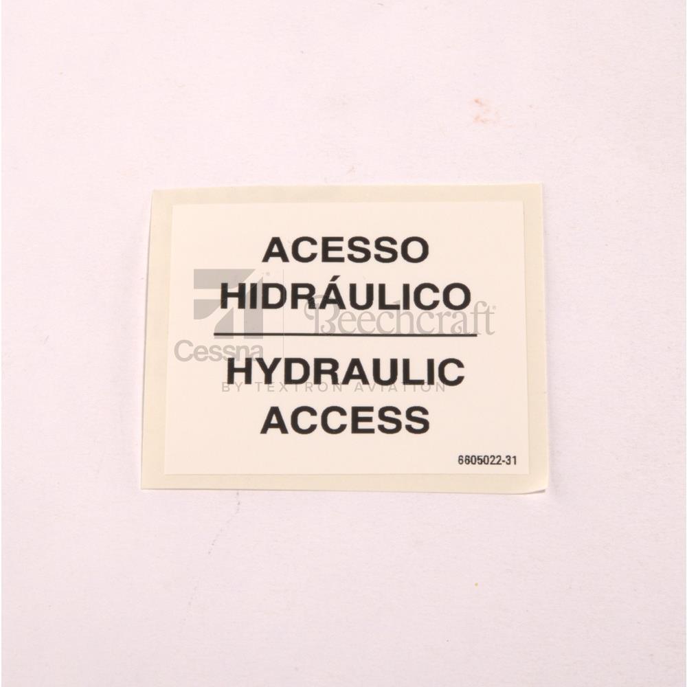 PLACARD- HYDRAULIC ACCESS BLK