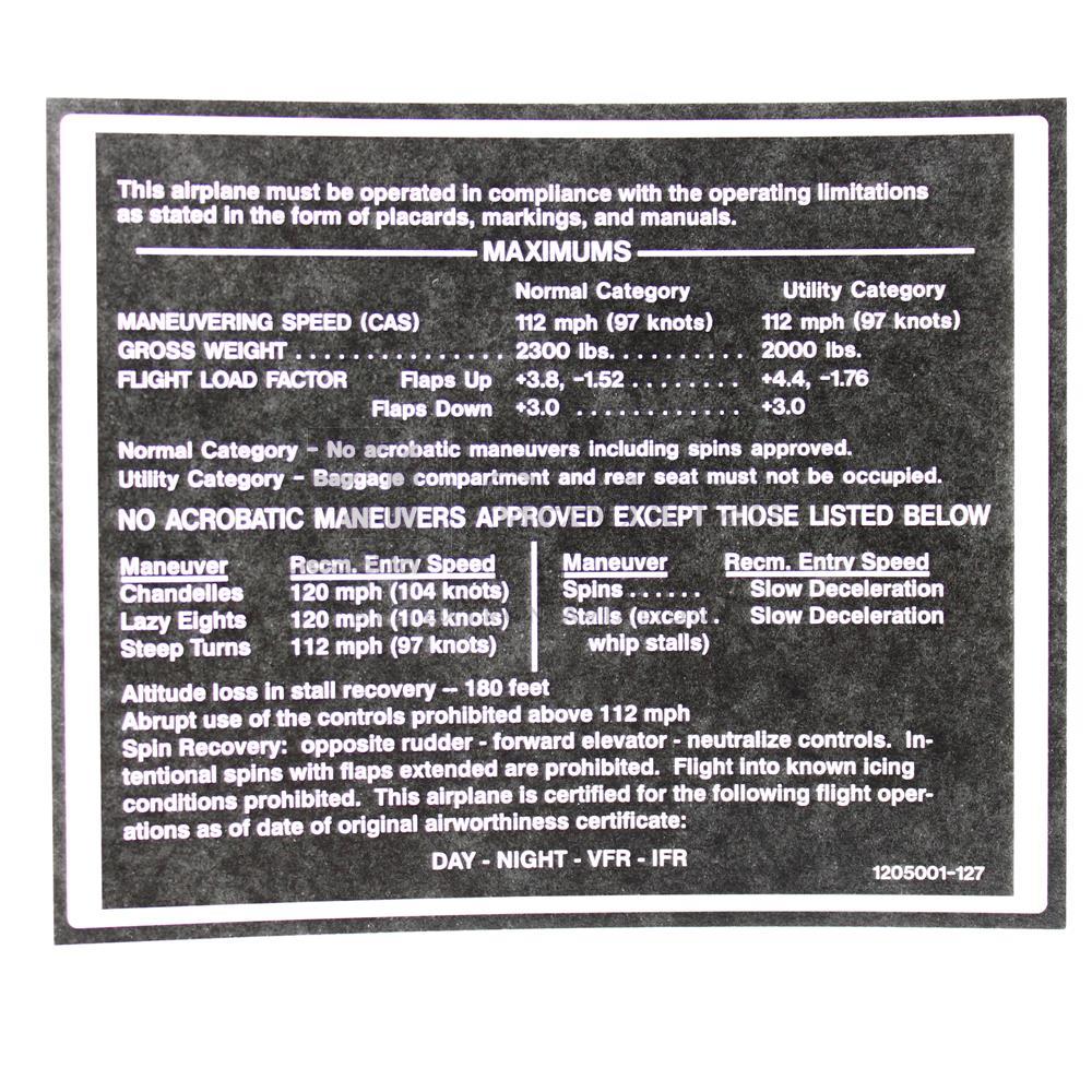 1205001-127|PLACARD