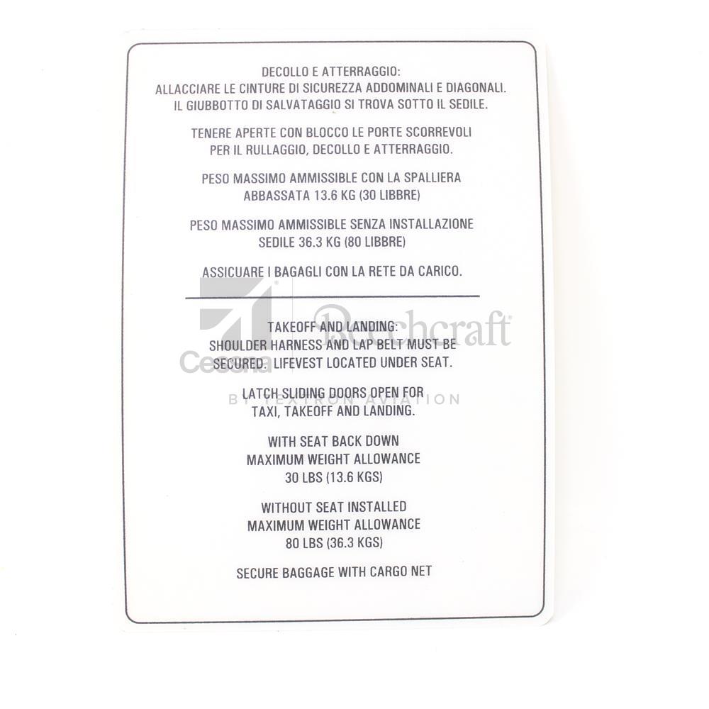 6619073-32|AFT SIDE FACING ST PLACARD