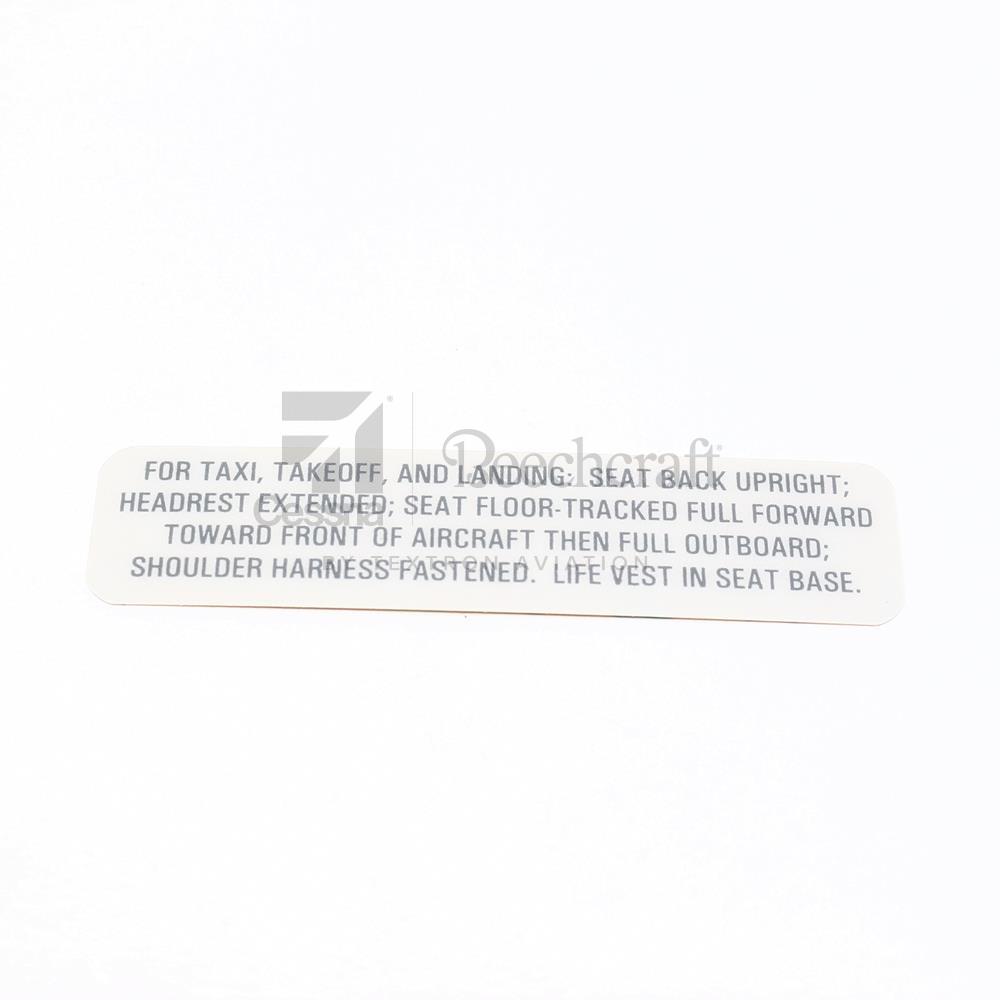 4416075-221|PLACARD PASS SEAT INST 5 & 6