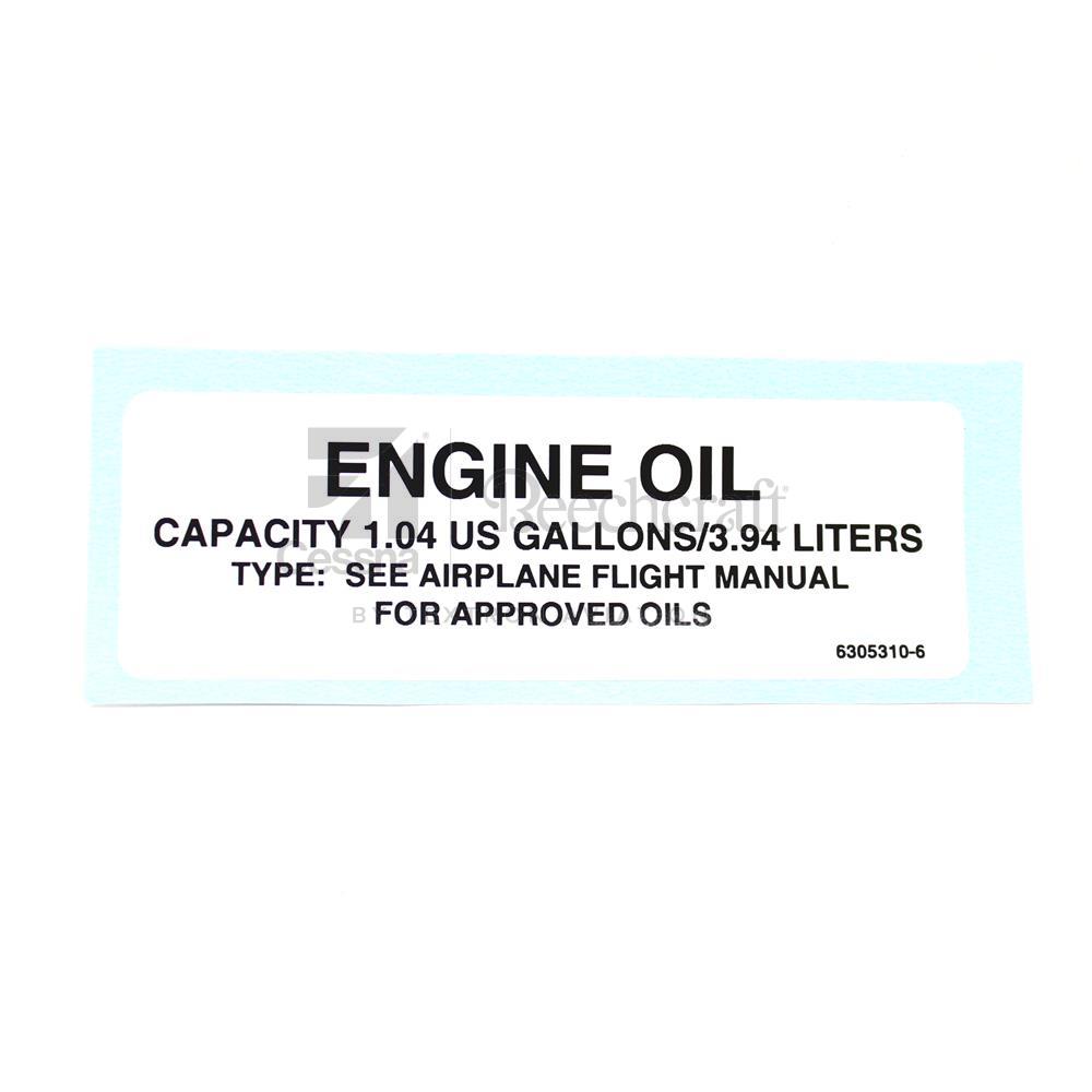 6305310-6|PLACARD- ENGINE OIL DOOR
