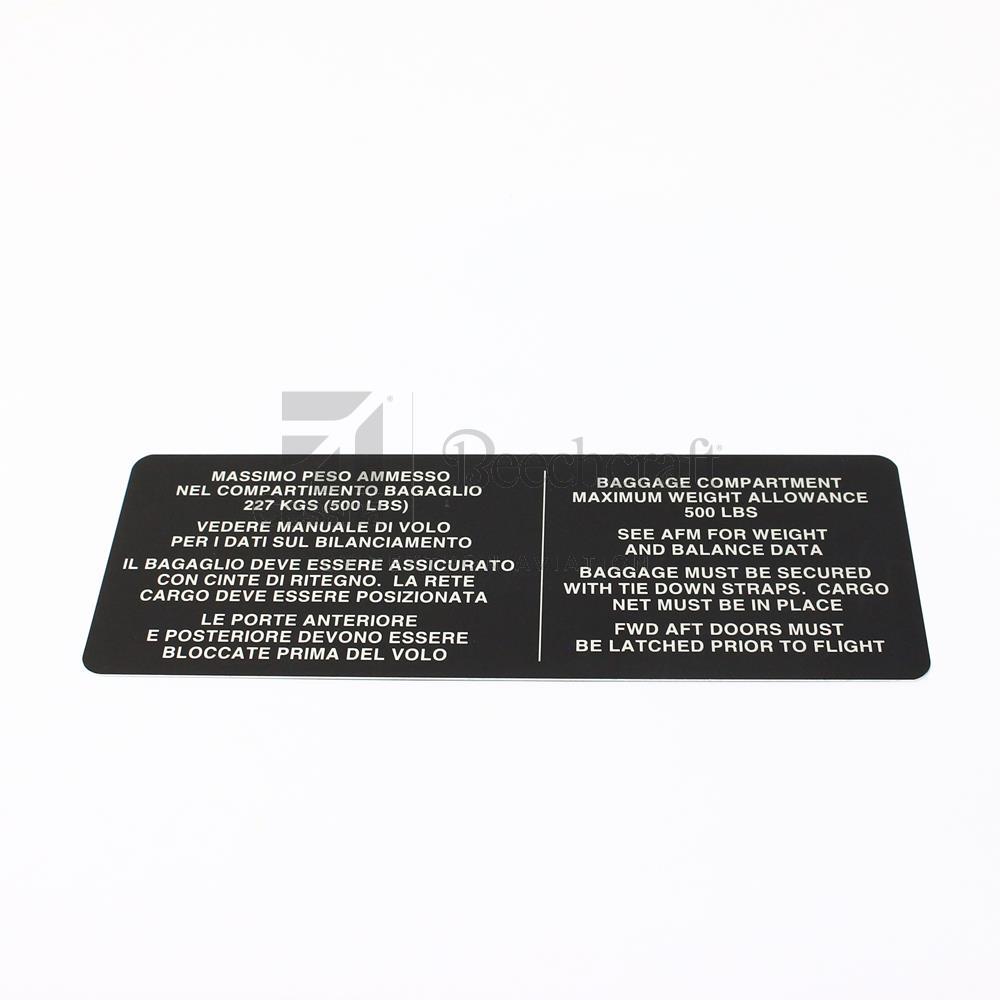 4711243-83|PLACARD MAX WEIGHT TAILCONE