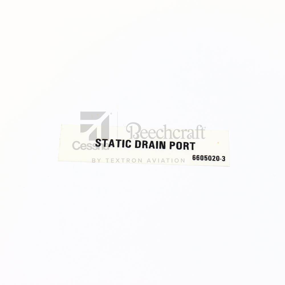 6605020-3|PLACARD STATIC DRAIN