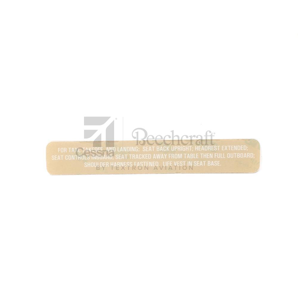 4416000-160|PLACARD PASS SEAT INST BSP