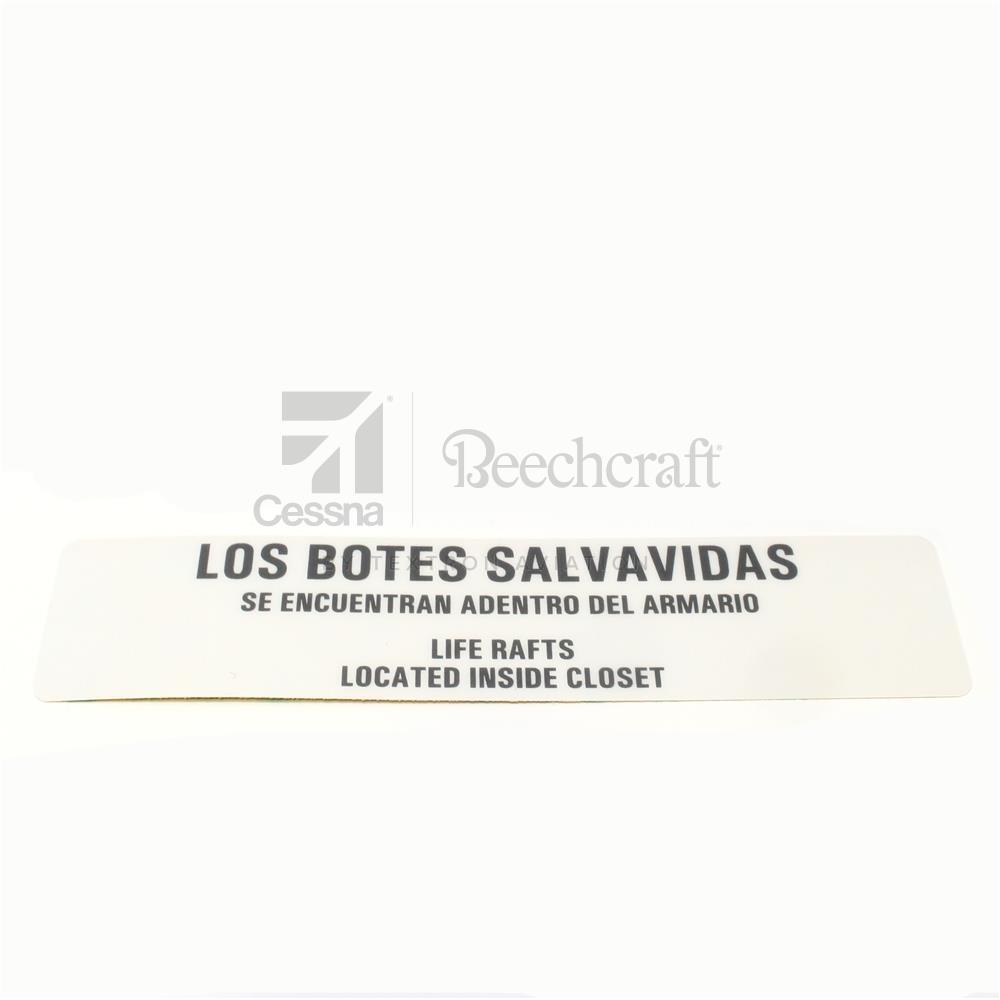 4616014-9|LIFE RAFT PLACARD ASSY